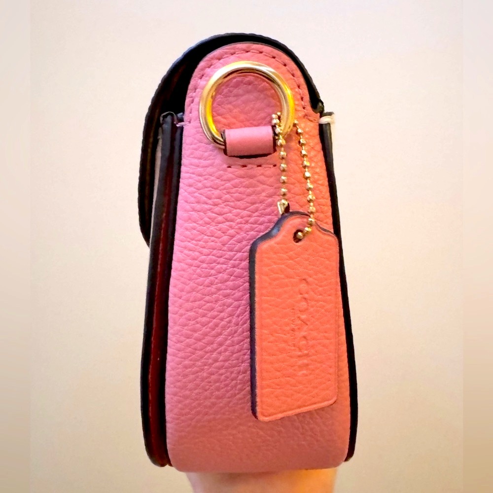 Coach Georgie Saddle Crossbody Bag Taupe Multi $350 - Picture 6 of 8
